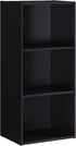 Hodedah Import Black 3 Shelf Bookcase