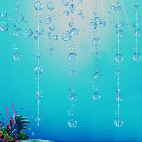 Decor365 Under The Sea Party Decorations - Blue Bubble Garlands for Little Mermaid Birthday, Underwater Backdrop