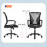 Black Office Chair Ergonomic Desk Chair, Mesh Computer Chair with Lumbar Support Armrest, Mid Back Rolling Swivel