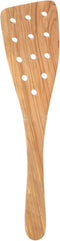 Eddington Italian Olive Wood Wide Pierced Spatula, Handcrafted in Europe, 12.5-Inches