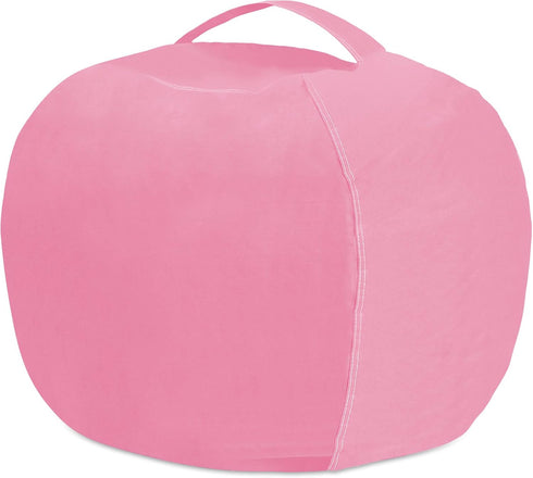 Posh Stuffable Kids Stuffed Animal Storage Bean Bag Chair Cover - Large 38" Solid Pink Toy Organizer for Children