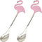 Maydahui 2PCS Flamingo Spoons - 5.1 Inch Animal Spoon, 18/10(304) Stainless Steel Dessert Spoon