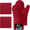 Gorilla Grip Heat and Slip Resistant 4 Piece Silicone Oven Mitt and Trivets Set - Waterproof, Cotton Lined