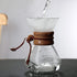 Pour Over Coffee Maker, 400ml Double Filter Wooden Sleeve Brewer for Home Cafe Parties