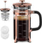 Coffee Maker, 304 Stainless Steel French Press with 4 Filters, Heat Resistant Borosilicate Glass, 21 Ounce, Copper