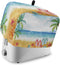 Toaster Dust Cover with Pockets, Watercolor Beach Coconut Tree Design, Soft Washable 4 Slice Dust-proof Cover