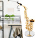 Instrument Ornament Gold Plated Miniature Saxophone Ornament Replica Musical Model with Gift Case for Christmas