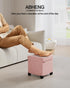 15 15 15.7 Inches, ASND22P ABHENG Cube Storage Ottoman, Velvet Foot Stool with Feet, Folding Storage Bench, End of Bed