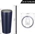 VEGOND 20oz Tumbler Bulk with Lid and Straw - Stainless Steel Vacuum Insulated Travel Mug, Navy Blue