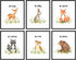 Bestbuddy Pet Set of 6 Unframed Woodland Animals Art Prints (8X10) for Kids Baby Girl Room Decor