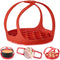 Pressure Cooker Sling, Silicone Bakeware for 6 Qt/8 Qt Instant Pot, Anti-scalding Bakeware Lifter Steamer Rack, Red