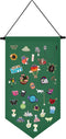 Kunyeah Wall Hanging Brooch Organizer Storage Case - Colorful Canvas Pin Board Stand for Enamel Pins (Green)