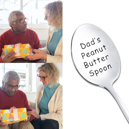Dad Gifts for Birthday, Christmas from Daughter, Son, Creative Peanut Butter Spoon for Father's Day