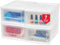 IRIS USA 7 Qt. Plastic Drawer Storage Organizer, 4-Pack Stackable Unit with Sliding Drawer for Bedroom, Kitchen, White