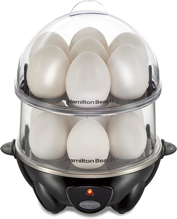 Hamilton Beach 3-in-1 Electric Egg Cooker for Hard Boiled Eggs, Poacher, Omelet