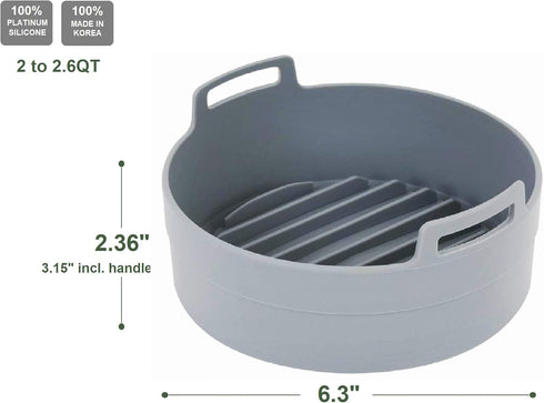 Premium Air Fryer Silicone Pot, Bowl, Basket | Food Safe Air Fryers Oven Accessories | Easy to Clean | Replacement of