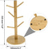 C&AHOME Coffee Mug Tree - 6 Hooks Wooden Holder Rack Stand for Countertop Standard Use