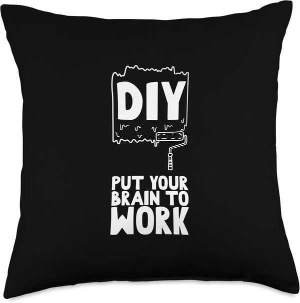 DIY Put Your Brain to Work Throw Pillow, 18x18, Multicolor