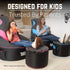 Throne Boss Gaming Footstool - Cover ONLY No Filling - Matching Bean Bag Chair Pouf/Ottoman - Round Gamer Foot Stool