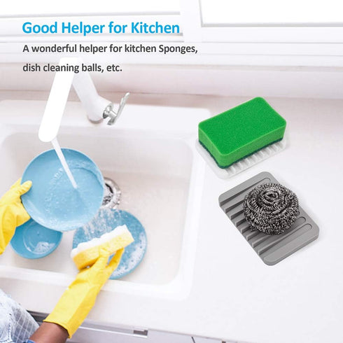 2PCS Mcyye Self Draining Soap Dishes, Premium Silicone Soap Holder for Shower, Bathroom, Easy Clean