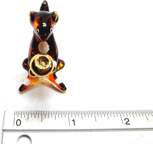 Handmade Mini 2" Cute Squirrel with Walnut Figures, Blown Glass Art Collectible Figurine Gift