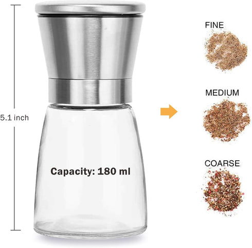 Celiseaya (10 1PCS Glass Spice Jars, Double Lids Seasoning Shakers Glass Bottles Spice Shakers Sifter Barbecue Salt