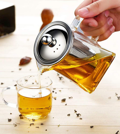 Ultra 8.5oz(One Cup) Clear Heat Resistant Glass Teapot Infuser with 250 ml Glass Filter (250ml)