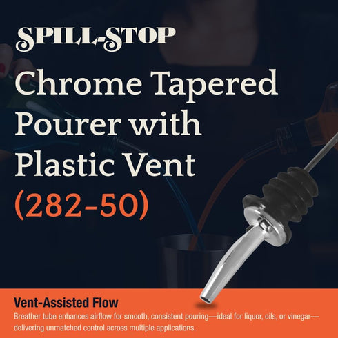 4-Pack, Pour Spouts with Dust Caps for Bottles, Free Flow for Accurate Liquor Shots, Plastic Breather Tube for Oil