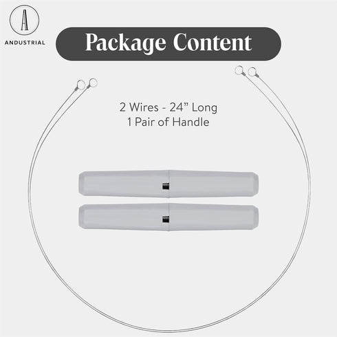 2 24" 1 ANDUSTRIAL Stainless Steel Cheese Cutting Replacement Wires For Soft and Hard Cheese - Easy to Use and Clean