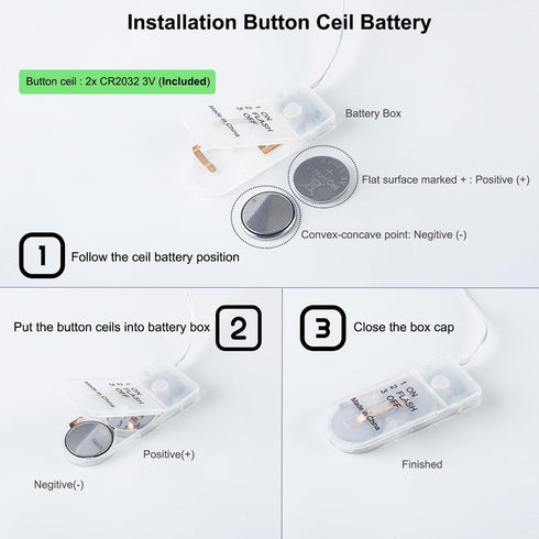 2-Pack 1.64ft LED String Lights Battery Powered, White LED Fairy Lights Battery Powered, With blinking function, Decor
