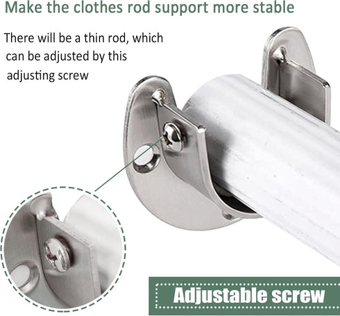 Cosweet 6 Packs Stainless Steel Closet Pole Sockets - Closet Rod End Supports with Screws for Easy Installation