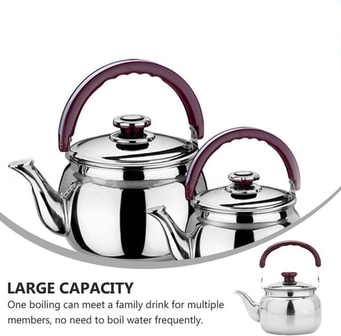 LIFKOME Whistling Water Kettle, Traditional Stainless Steel Tea Pot, 750ml Stovetop Kettle with Handle