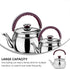 LIFKOME Whistling Water Kettle, Traditional Stainless Steel Tea Pot, 750ml Stovetop Kettle with Handle