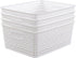 Plastic 8 L Storage Baskets, Medium Kitchen Baskets, White, 4 Packs