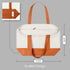 TOPDesign 1-Pack Canvas Tote Bag with External Pocket, Reusable Grocery Shopping Bag, Top Zipper Closure, Daily