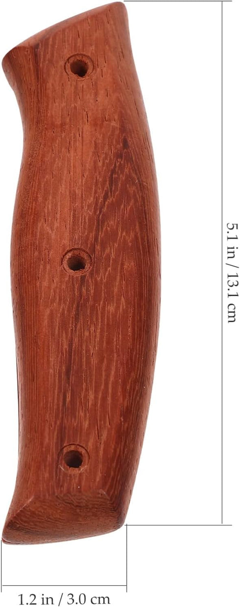 Zerodeko Kitchen Knife Replacement Handle, Wooden Knife Repair Handle with Nuts for Home (Dark Red)