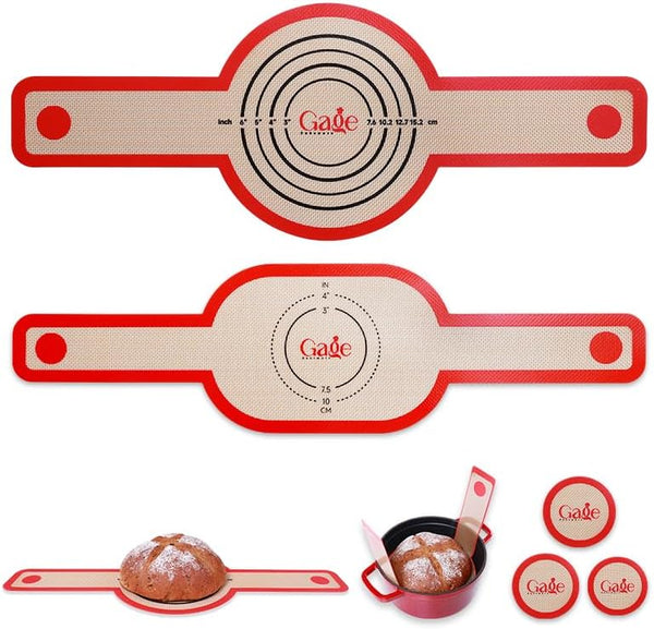 2 Pcs Silicone Bread Sling, Non-Stick Heat Resistant Baking Mat for Dutch Oven with Long Handle for Sourdough