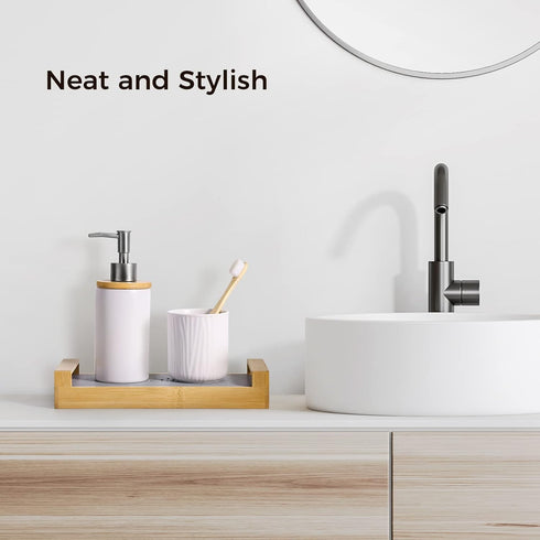 3-in-1 Sink Caddy, Instant Dry Sink Organizer, Fast Drying Diatomaceous Earth Stone Kitchen Sponge Holder for Countertop