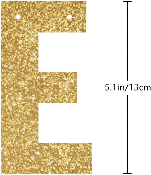 Gold Happy 100th Birthday Banner, Glitter Decorations for 100 Years Old Woman or Man Party Supplies