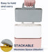 Multiuse Caddy Organizer with Handle, Stackable Plastic Bin Basket for Art Supplies, Makeup, Kitchen, Office, Grey