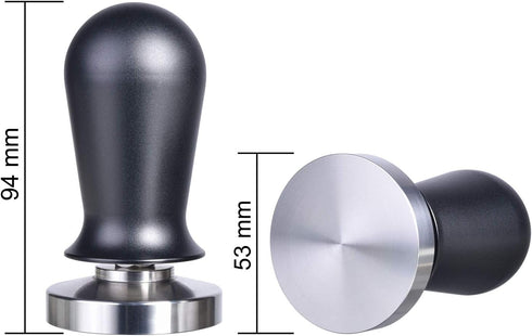 53mm Calibrated Espresso Tamper, Professional Coffee Tamper with Spring Loaded Anodized Aluminum Handle, Stainless