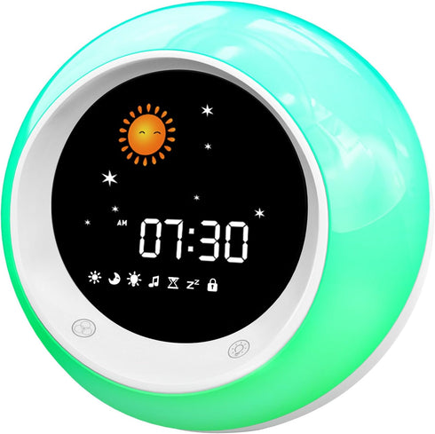 I.CODE Sun & Moon Rise Kids Alarm Clock, Children's Sleep Trainer ,Sleep