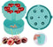 Cherry Pitter - Portable Corer Tool for Pitting up to 6 Cherries at Once, Dishwasher Safe ABS Construction, Blue