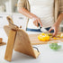Cookbook Stand: Wooden Holder with Measurement Conversion Chart, Adjustable Recipe Book Stand
