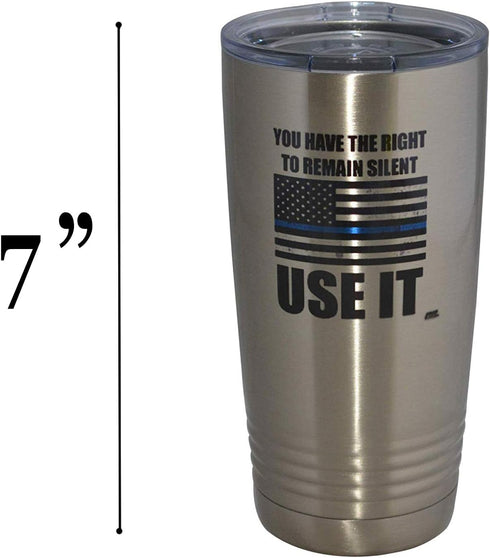 Rogue River Tactical Funny Police Officer 20 Oz. Travel Tumbler Mug with Lid, Vacuum Insulated Gift