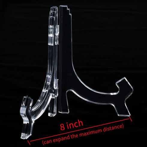 HESTYA 6 Pack 7 Inch Acrylic Easel Stand, Display Stand, Plate Holder for Display, Photo Holder Picture Frame