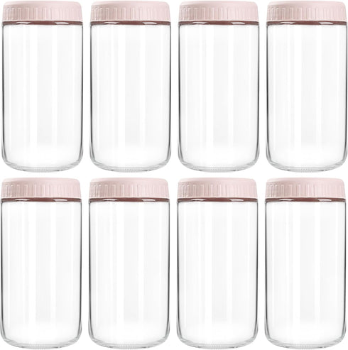 SHOWIN Overnight Oats Containers with Lids, 24oz Glass Jars with Lids 8