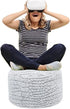 20x20x12 Inches Asuprui Pouf Ottoman Unstuffed Floor Poof Seat Pouf Ottoman Foot Rest Soft Foot Stool Fuzzy Chair Floor