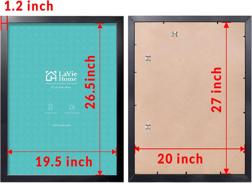 20x27 Artwork1 Pack LaVie Home Picture Frame Black, Puzzles Frame for Wall Decoration, Classic Black Minimalist Style