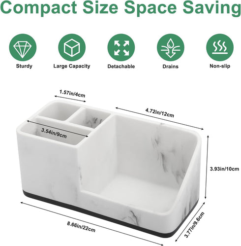Counter PARKMANI Marble Bathroom Organizer, Kids Electric Toothbrush and Toothpaste Holders for Bathroom Organizers
